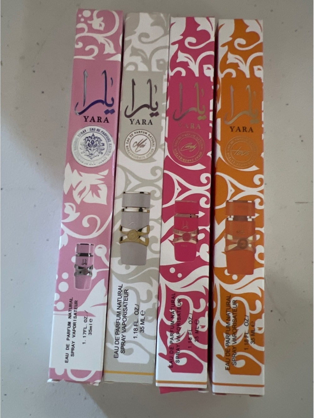 Lattafa Yara 4-Piece Travel Spray Set – Pink, Moi, Candy, Tous